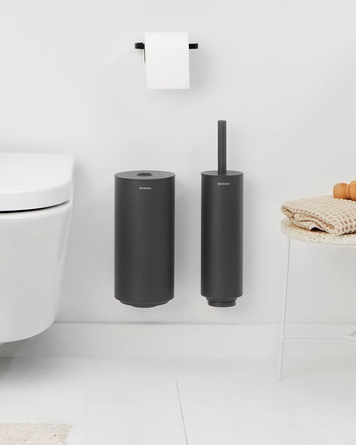 Mindset Toilet Set: Toilet Brush, Toilet Roll Holder, Toilet Roll Dispenser