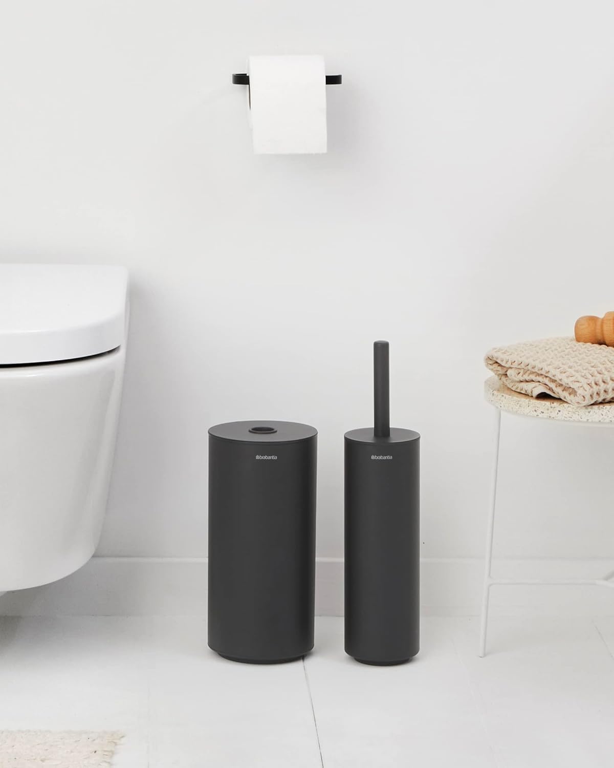 Mindset Toilet Set: Toilet Brush, Toilet Roll Holder, Toilet Roll Dispenser