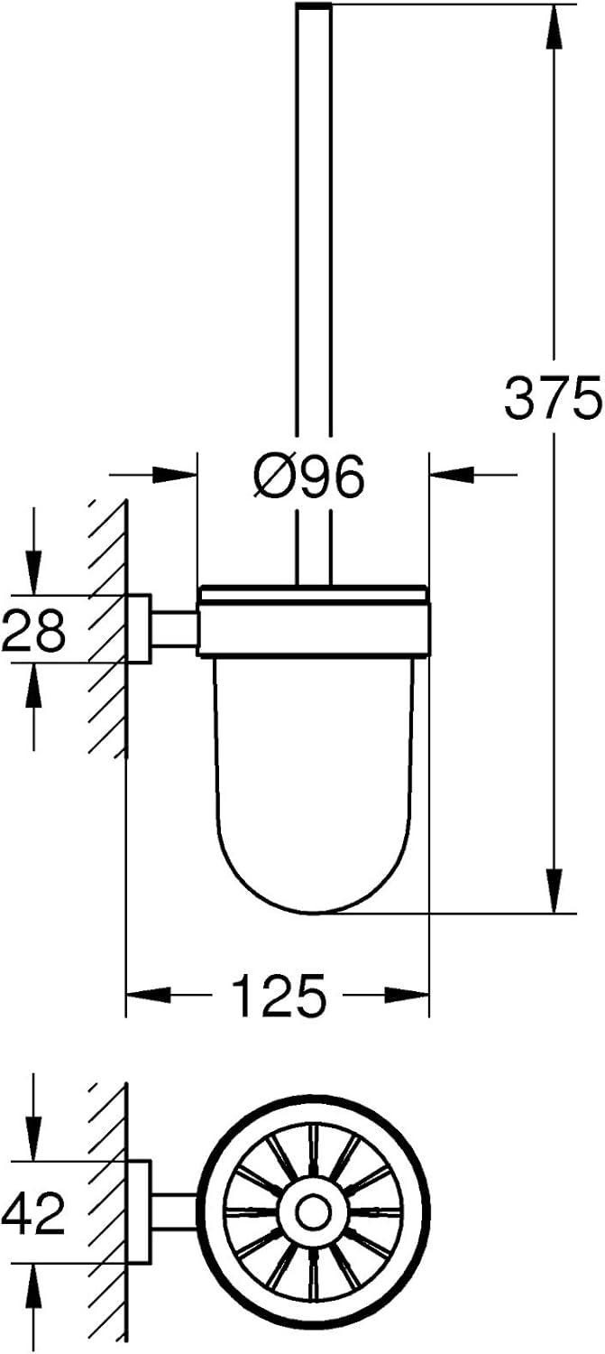 Grohe 40513001 Essentials Cube Toilet Brush Set
