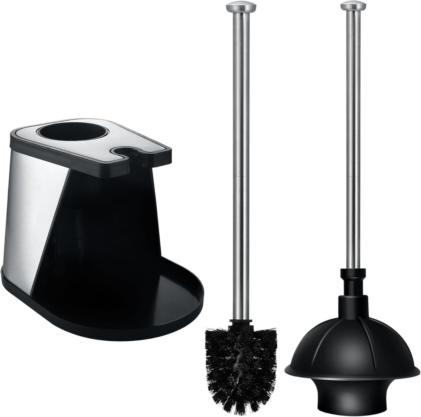 ToiletTree Products Modern Deluxe Freestanding Toilet Brush and Plunger Combo 2 Pack