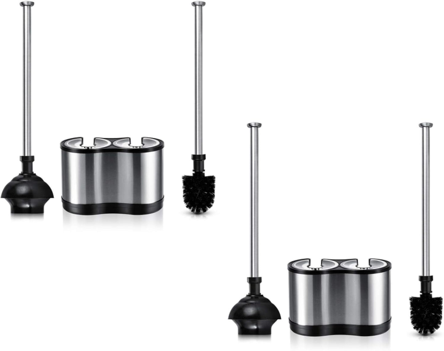 ToiletTree Products Modern Deluxe Freestanding Toilet Brush and Plunger Combo 2 Pack