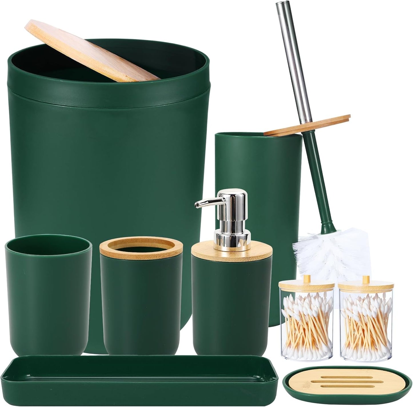 iMucci Bathroom Accessories Dark Green Bathroom Sets with Shower Curtain and Rug, Dark Green Ombre Waterproof Shower Curtain with Ultra Absorbent Rug Bathroom Accessories Set for Home