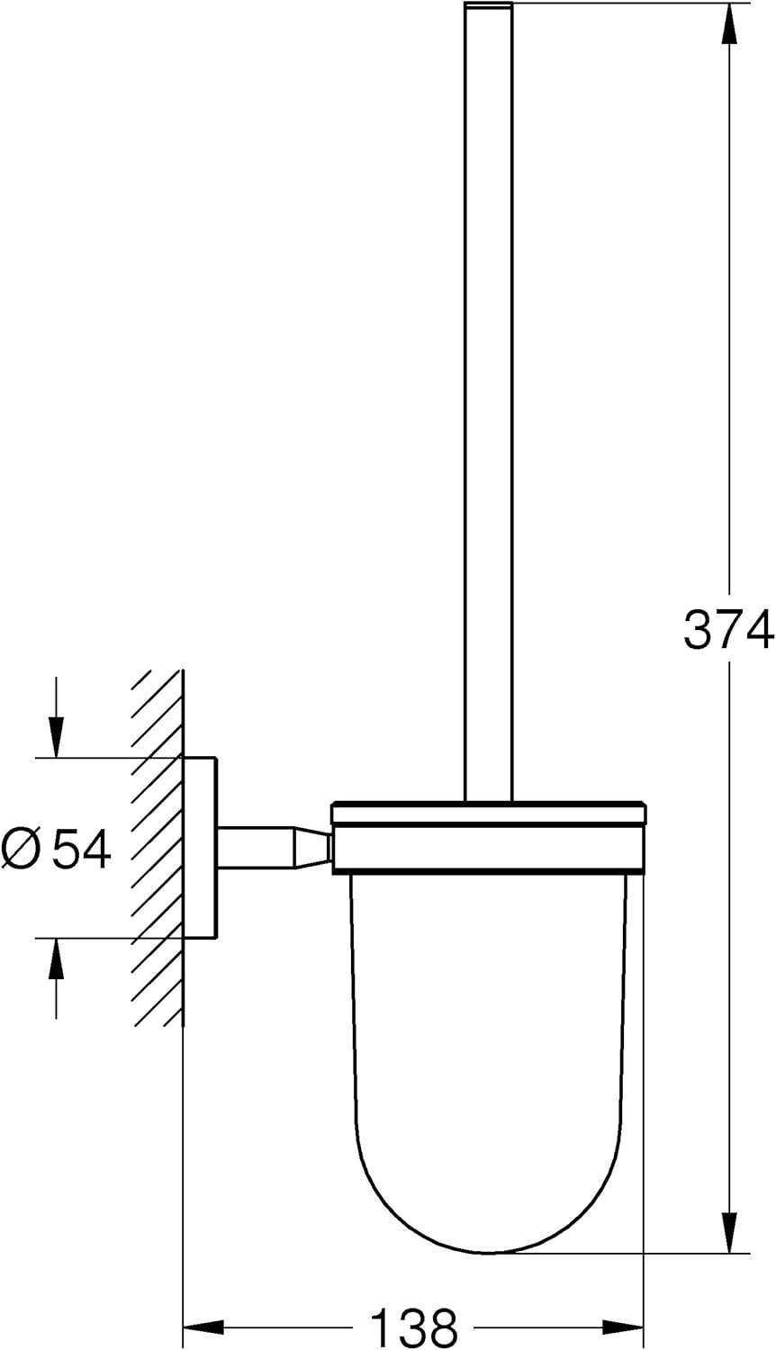 Grohe 40463001 BauCosmopolitan Toilet Brush Set, Starlight Chrome