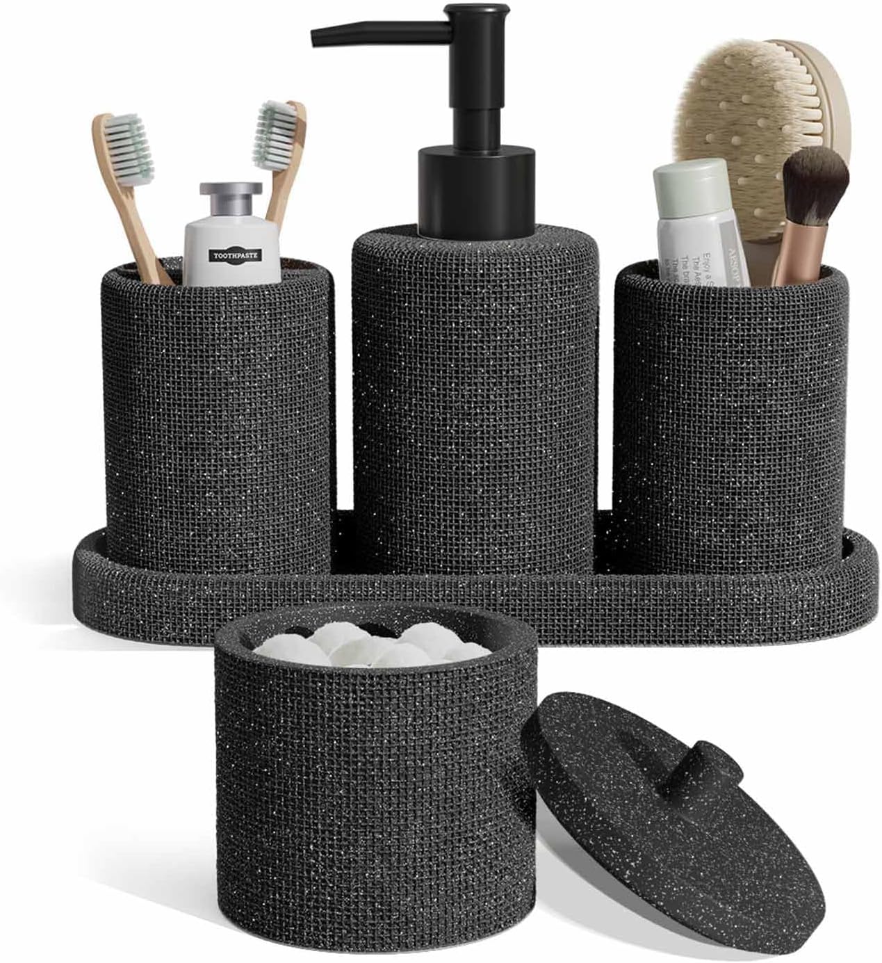 Clara Clark Sage Green Bathroom Set - Bathroom Sets with Shower Curtain and Rugs, 21PC Bathroom Accessory Set, Shower Curtain Set with Soap Dispenser & Toothbrush Holder