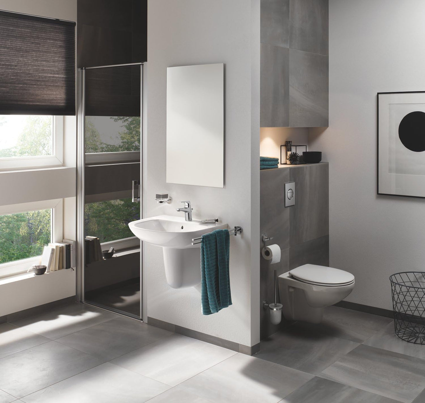 Grohe 40463001 BauCosmopolitan Toilet Brush Set, Starlight Chrome