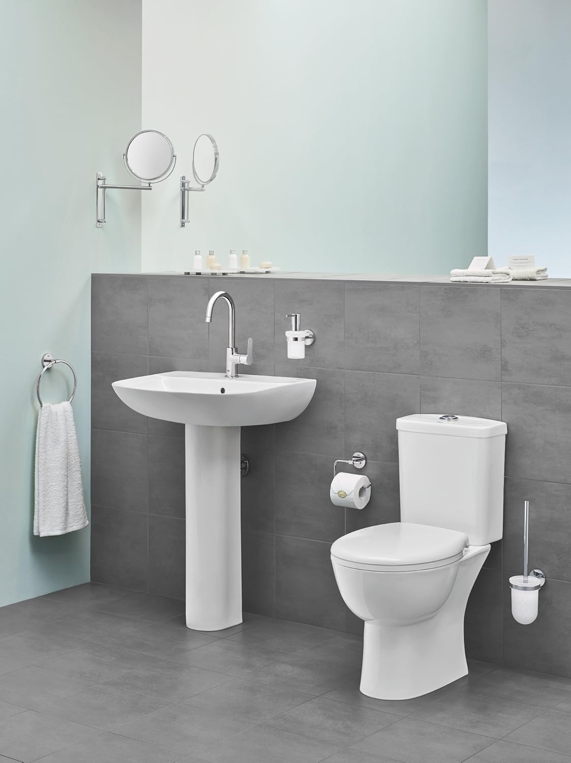 Grohe 40463001 BauCosmopolitan Toilet Brush Set, Starlight Chrome