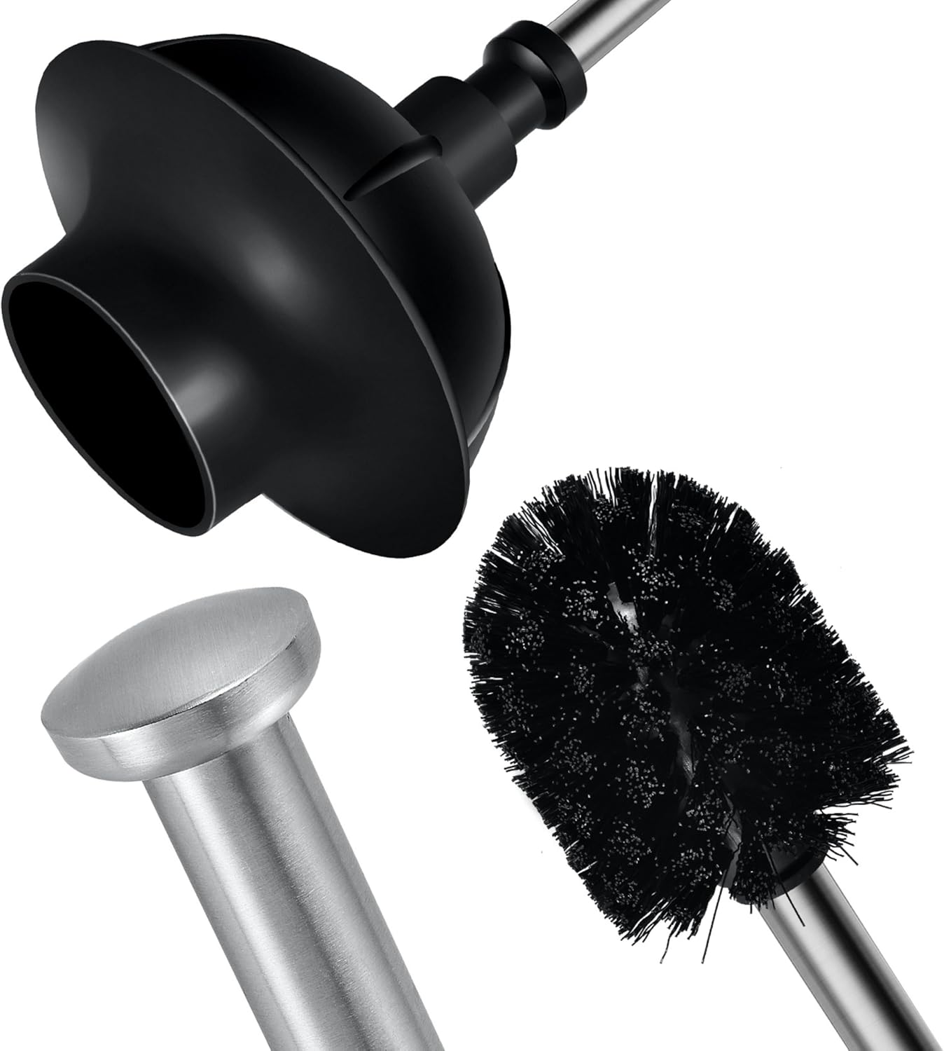 ToiletTree Products Modern Deluxe Freestanding Toilet Brush and Plunger Combo 2 Pack