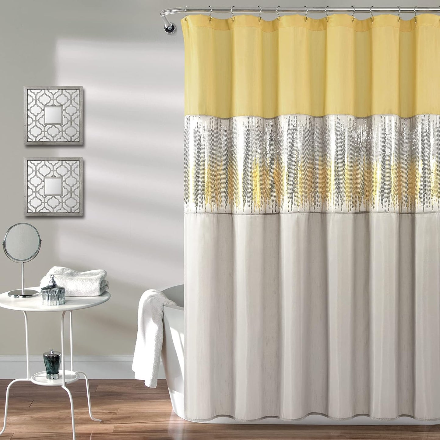 Lush Decor Night Sky Shower Curtain, 72"W x 84"L, Forged Iron