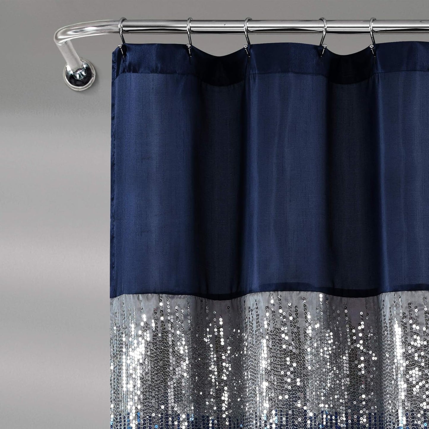 Lush Decor Night Sky Shower Curtain, 72"W x 84"L, Forged Iron