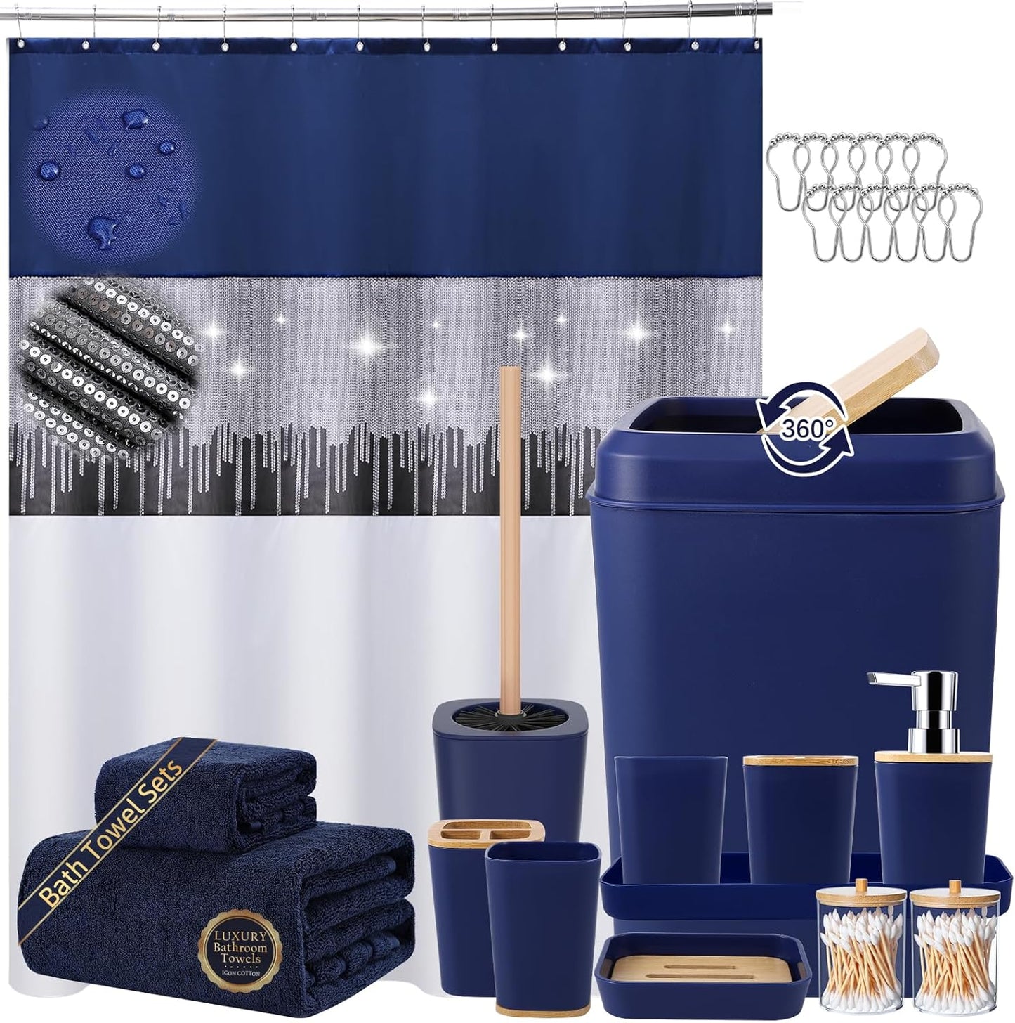 Dark Green Bathroom Sets with Shower Curtain and Rugs,Bathroom Sets Shower Curtain Set with Extra Soft and Absorbent Bathroom Rugs Green Bathroom Accessories