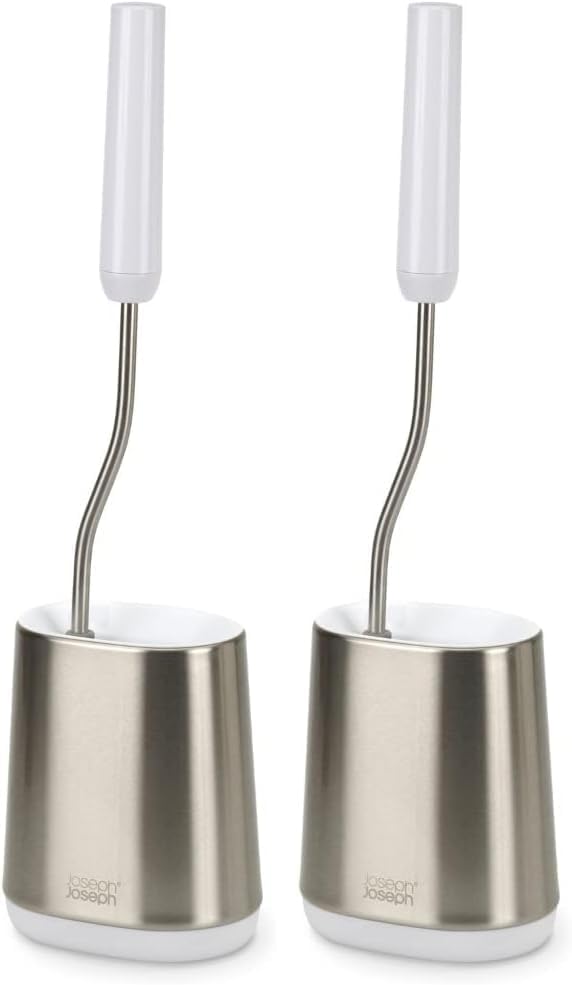 Joseph Joseph Toilet Brush, White/Grey, Set of 2