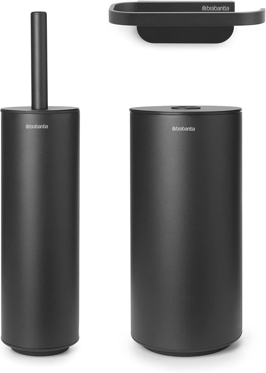 Mindset Toilet Set: Toilet Brush, Toilet Roll Holder, Toilet Roll Dispenser
