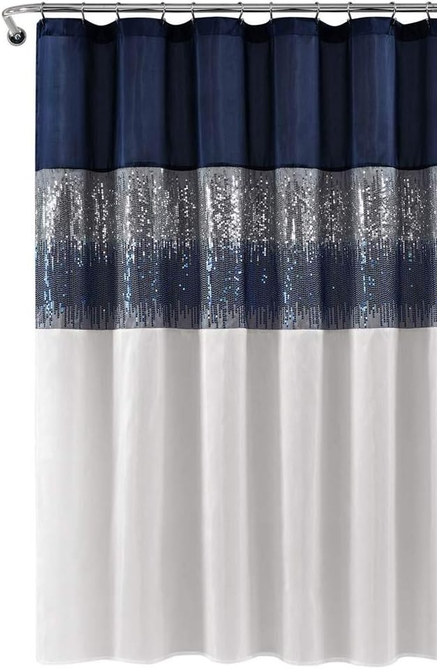 Lush Decor Night Sky Shower Curtain, 72"W x 84"L, Forged Iron