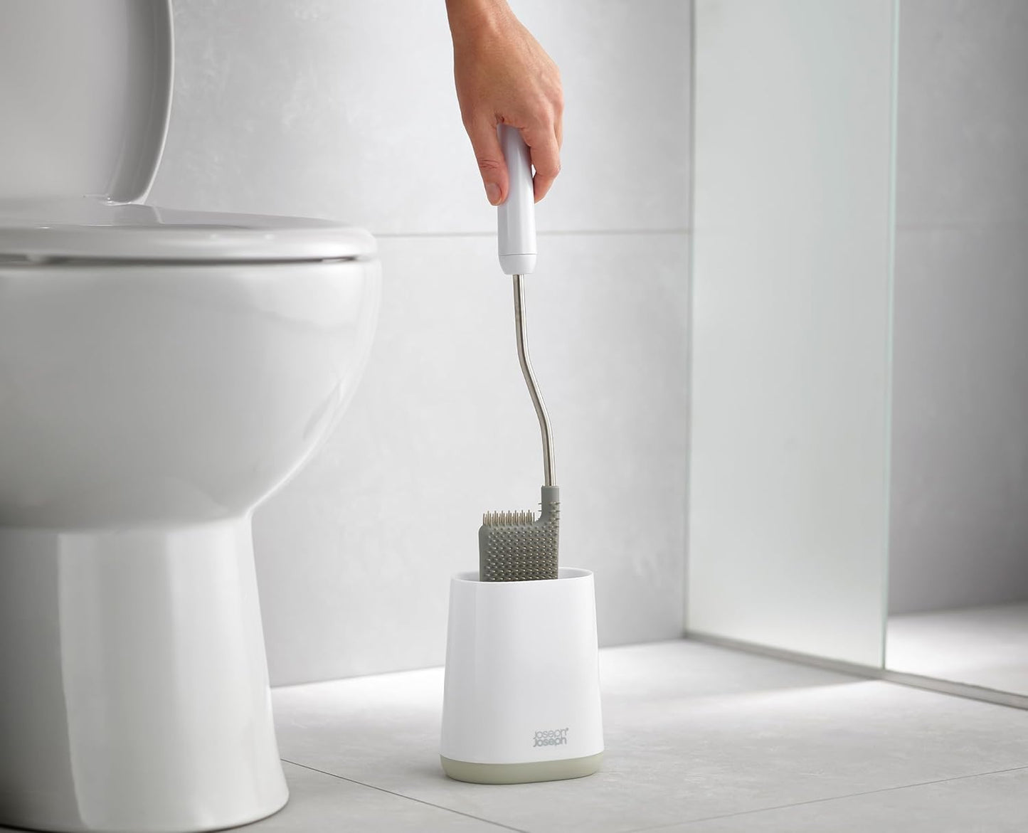 Joseph Joseph Toilet Brush, White/Grey, Set of 2