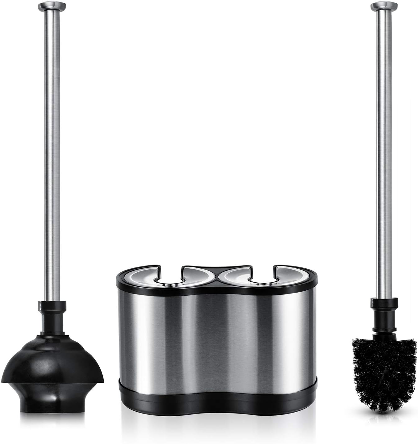 ToiletTree Products Modern Deluxe Freestanding Toilet Brush and Plunger Combo 2 Pack