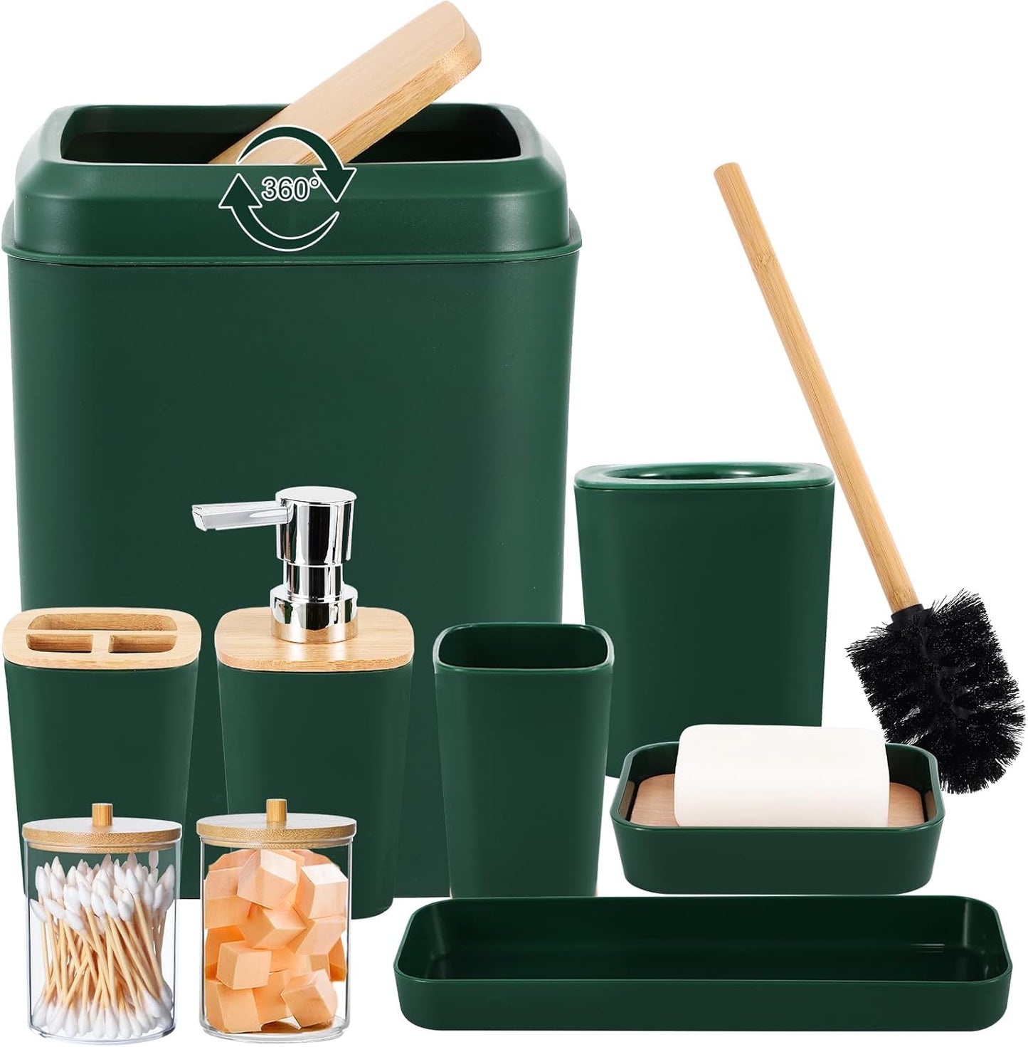 Dark Green Bathroom Sets with Shower Curtain and Rugs,Bathroom Sets Shower Curtain Set with Extra Soft and Absorbent Bathroom Rugs Green Bathroom Accessories