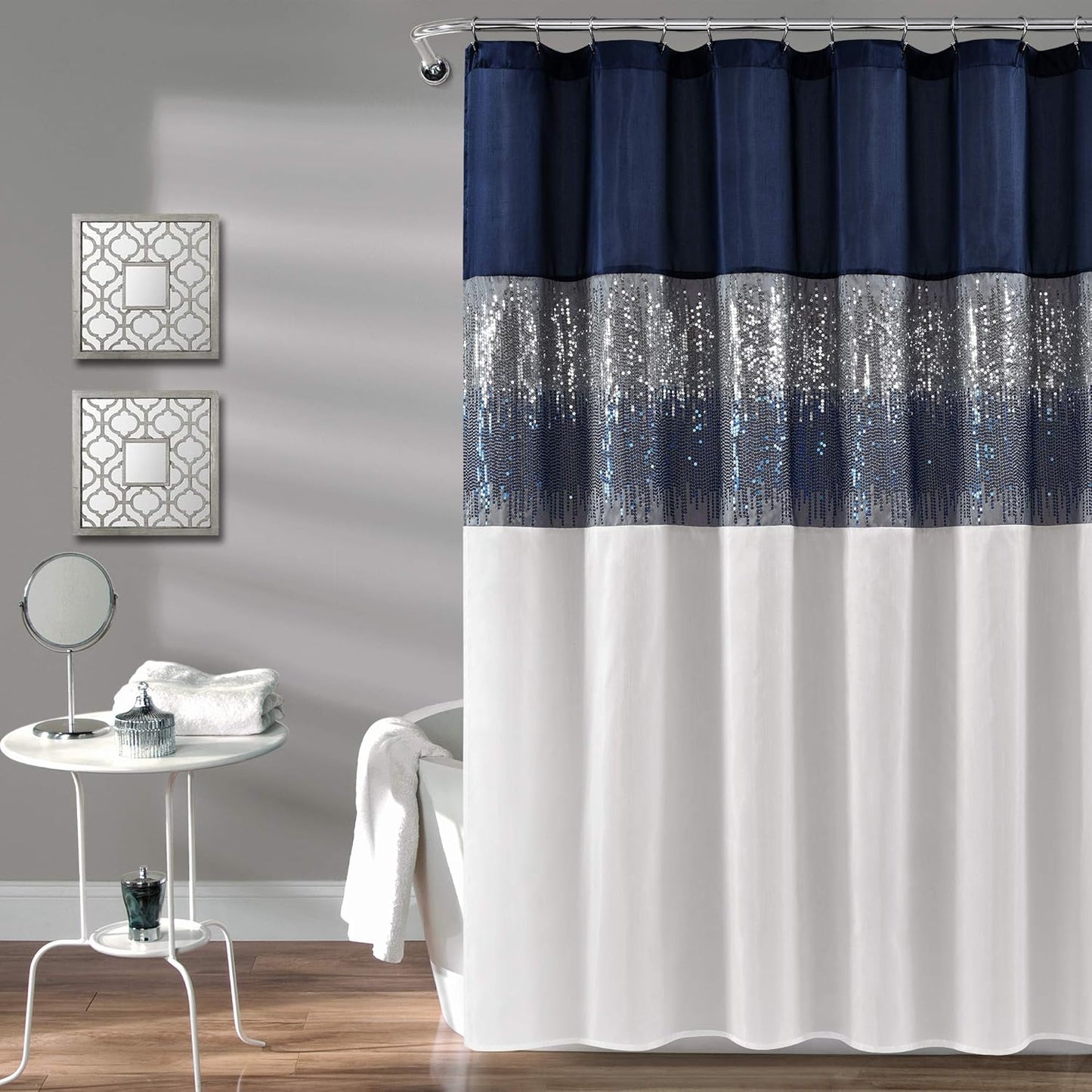 Lush Decor Night Sky Shower Curtain, 72"W x 84"L, Forged Iron