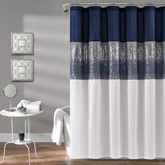 Lush Decor Night Sky Shower Curtain, 72"W x 84"L, Forged Iron