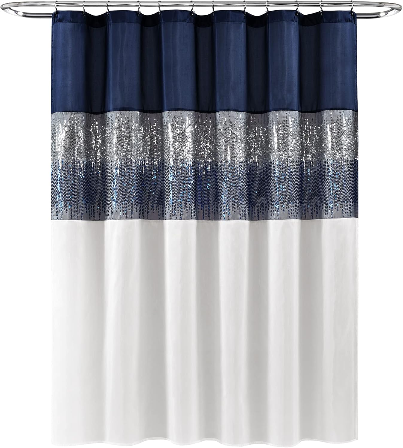 Lush Decor Night Sky Shower Curtain, 72"W x 84"L, Forged Iron