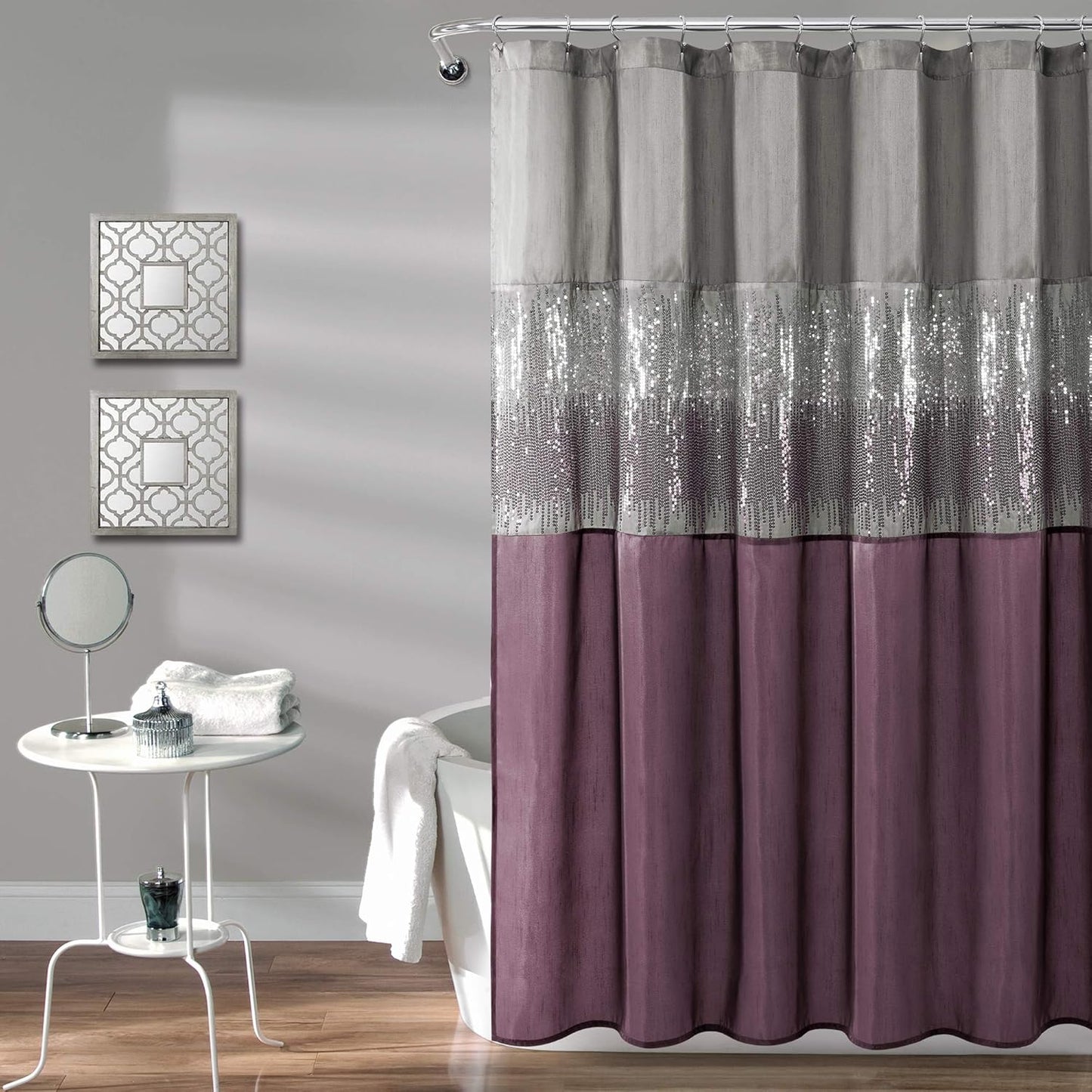 Lush Decor Night Sky Shower Curtain, 72"W x 84"L, Forged Iron