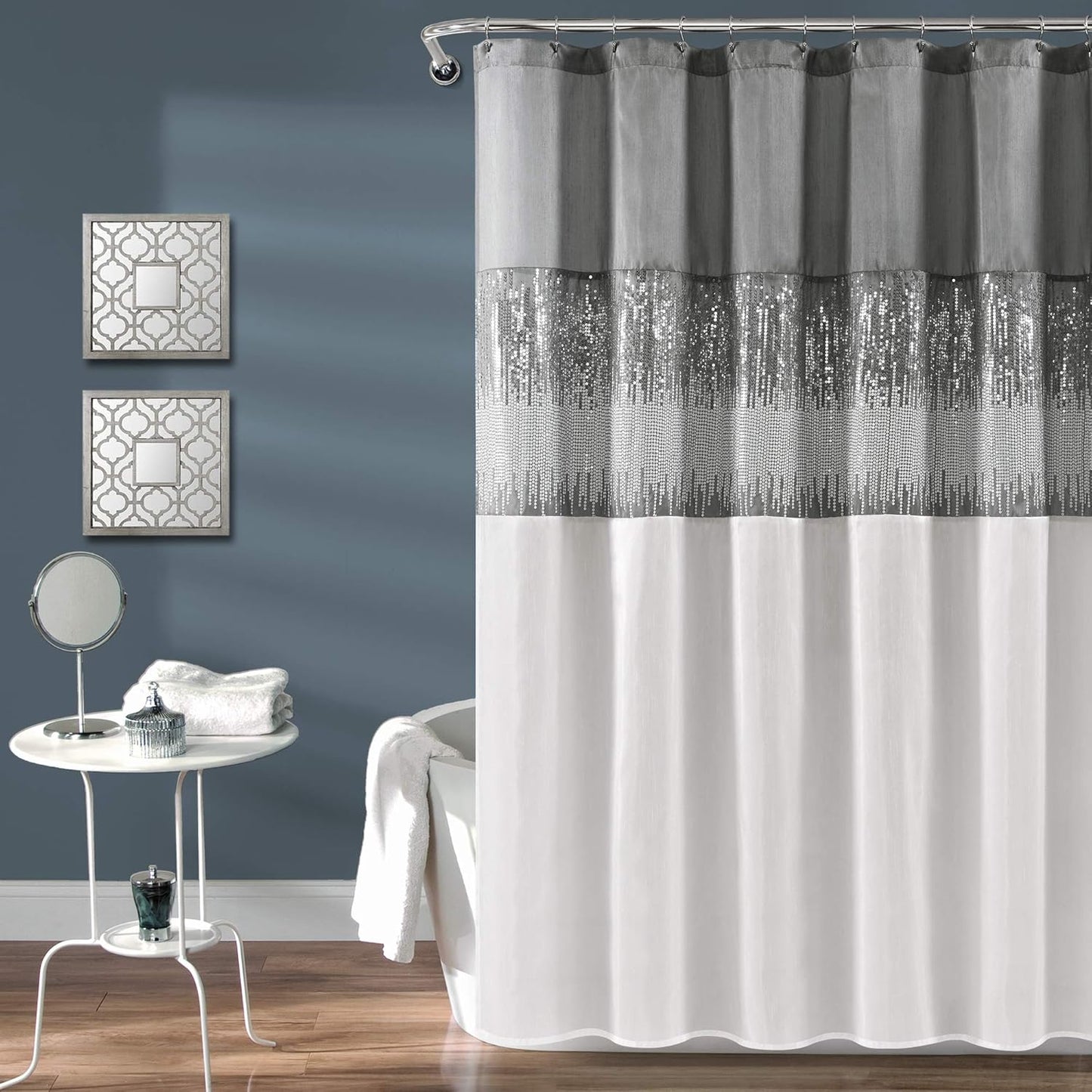 Lush Decor Night Sky Shower Curtain, 72"W x 84"L, Forged Iron