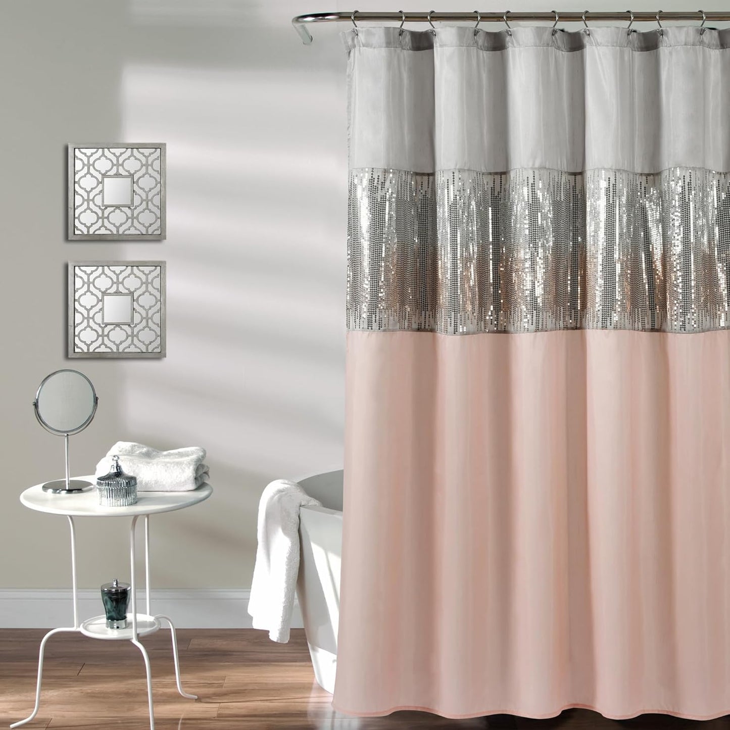 Lush Decor Night Sky Shower Curtain, 72"W x 84"L, Forged Iron