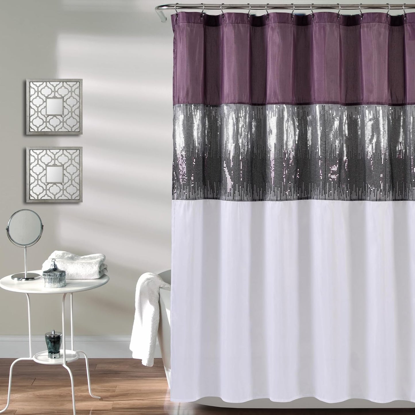 Lush Decor Night Sky Shower Curtain, 72"W x 84"L, Forged Iron