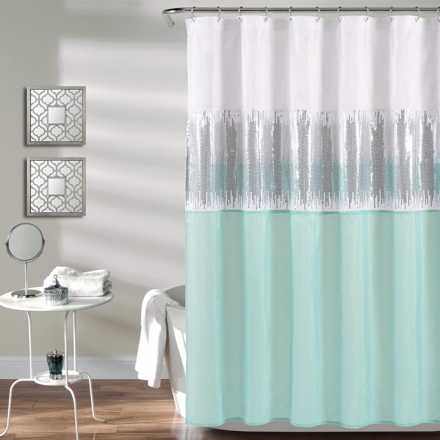 Lush Decor Night Sky Shower Curtain, 72"W x 84"L, Forged Iron