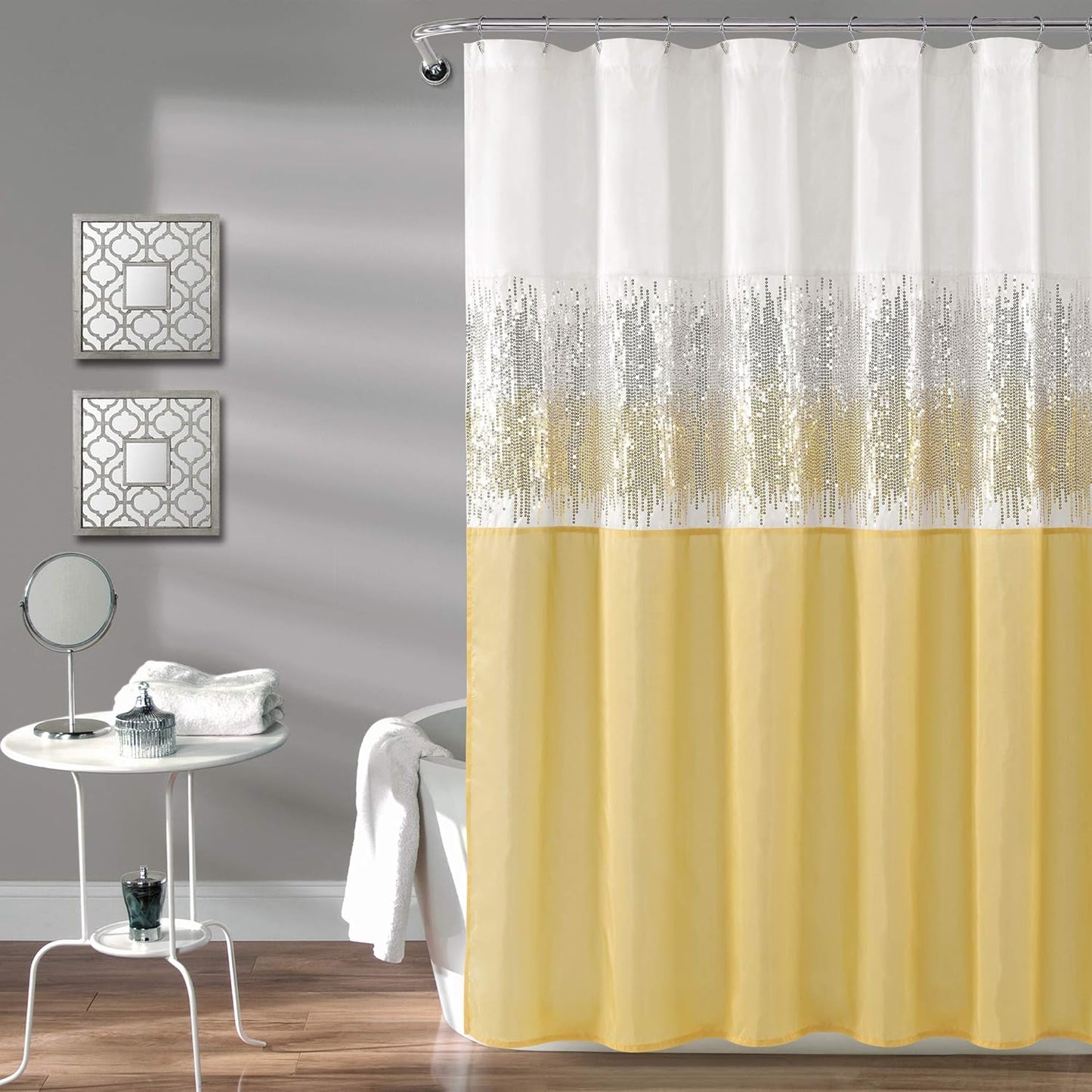 Lush Decor Night Sky Shower Curtain, 72"W x 84"L, Forged Iron