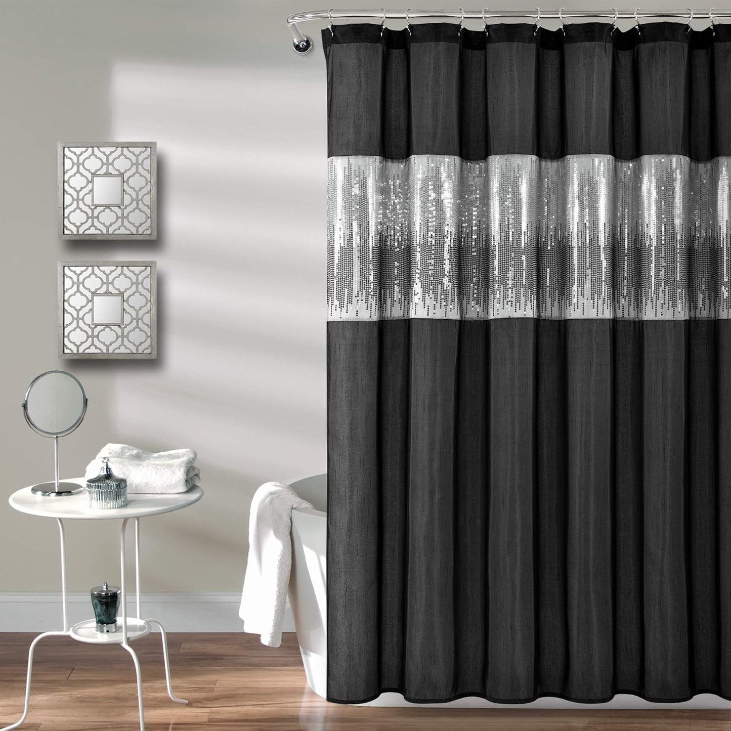 Lush Decor Night Sky Shower Curtain, 72"W x 84"L, Forged Iron